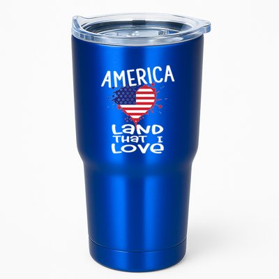 4th Of July America Land That I Love Heart Gift Tumbler