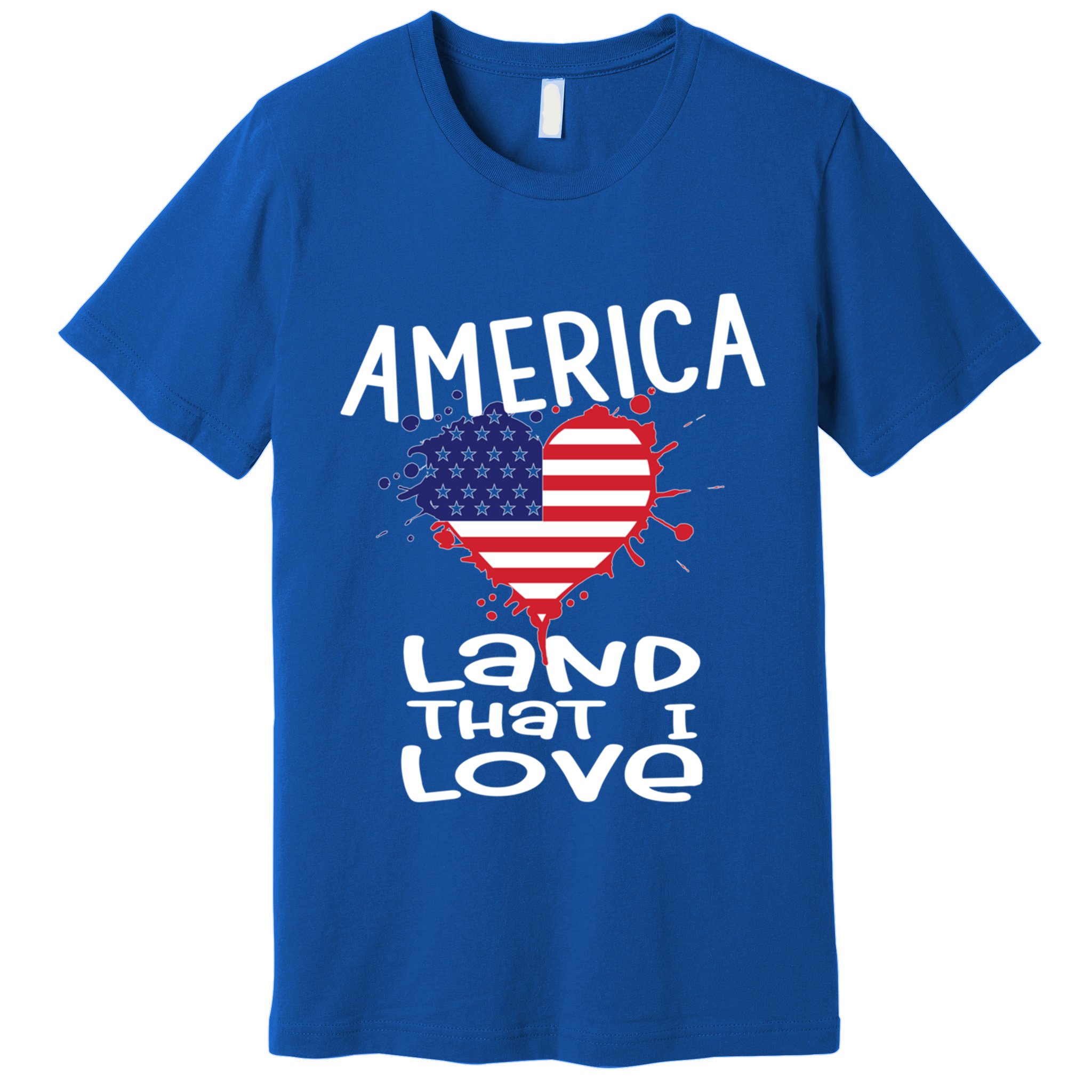 4th Of July America Land That I Love Heart Gift Premium T-Shirt
