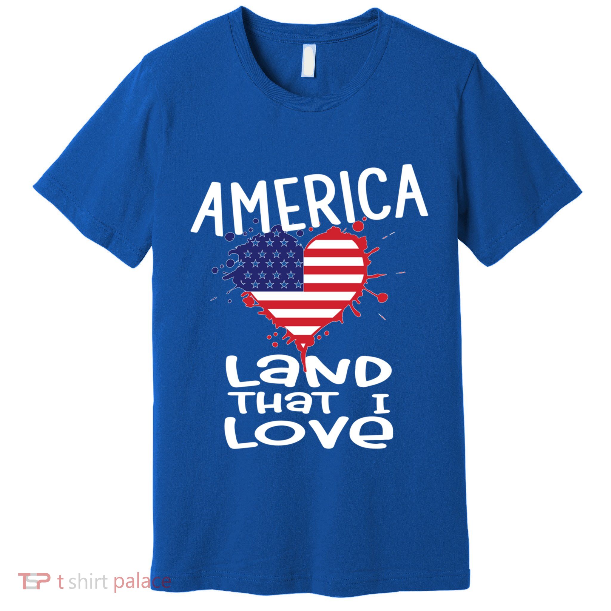 4th Of July America Land That I Love Heart Gift Premium T-Shirt