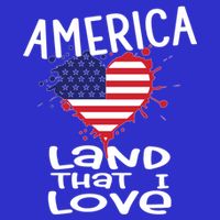 4th Of July America Land That I Love Heart Gift Premium T-Shirt