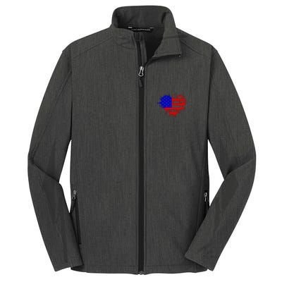 4th Of July USA Heart Core Soft Shell Jacket