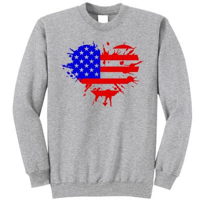 4th Of July USA Heart Tall Sweatshirt