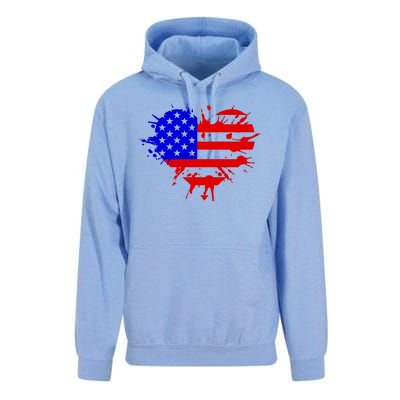 4th Of July USA Heart Unisex Surf Hoodie