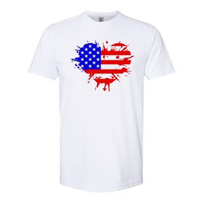 4th Of July USA Heart Softstyle CVC T-Shirt