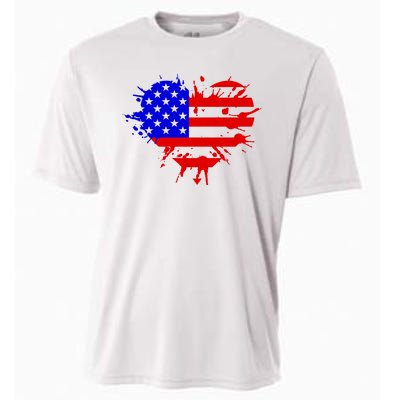 4th Of July USA Heart Cooling Performance Crew T-Shirt