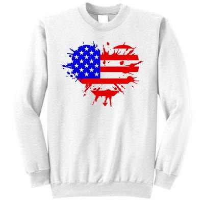 4th Of July USA Heart Sweatshirt