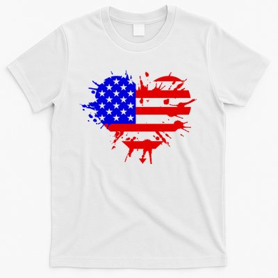 4th Of July USA Heart T-Shirt