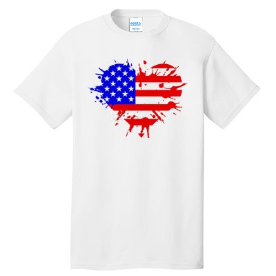 4th Of July USA Heart Tall T-Shirt