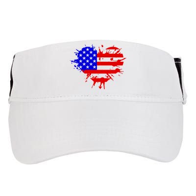4th Of July USA Heart Adult Drive Performance Visor