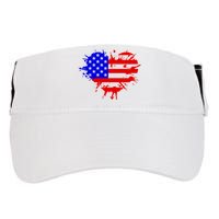 4th Of July USA Heart Adult Drive Performance Visor