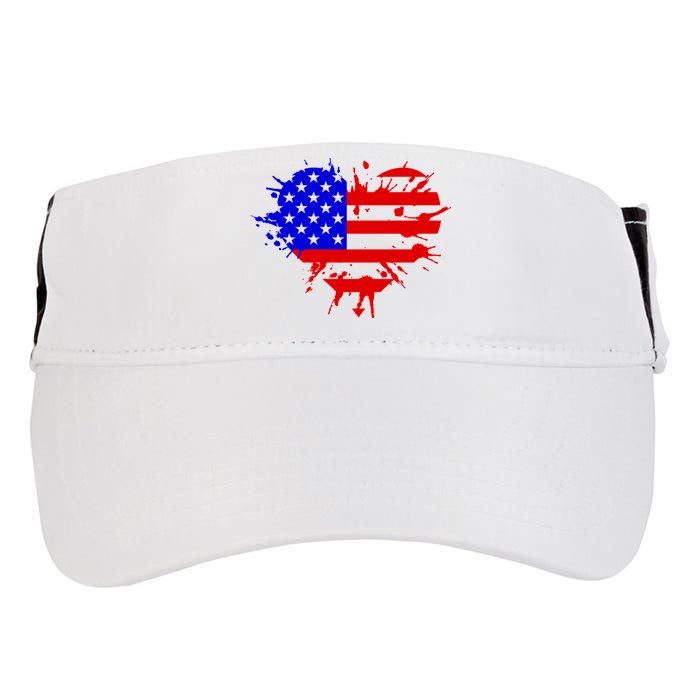 4th Of July USA Heart Adult Drive Performance Visor