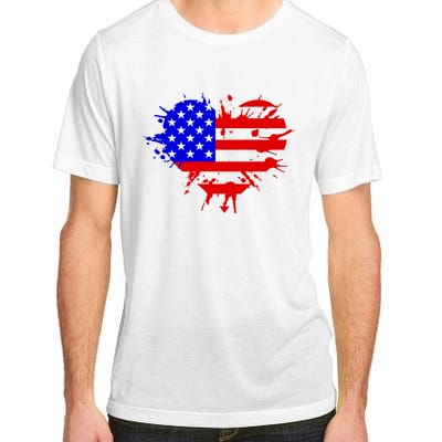 4th Of July USA Heart Adult ChromaSoft Performance T-Shirt