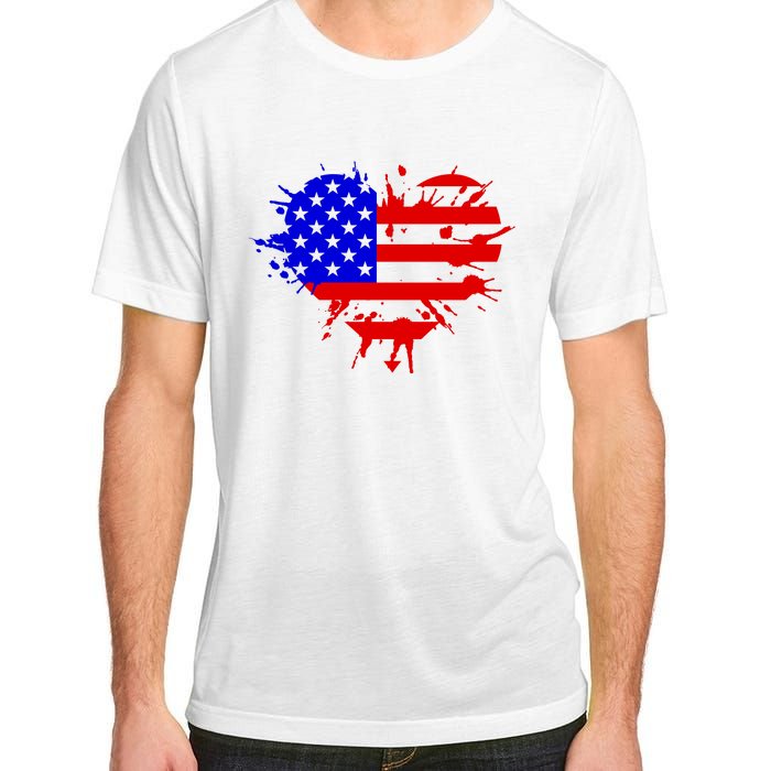 4th Of July USA Heart Adult ChromaSoft Performance T-Shirt