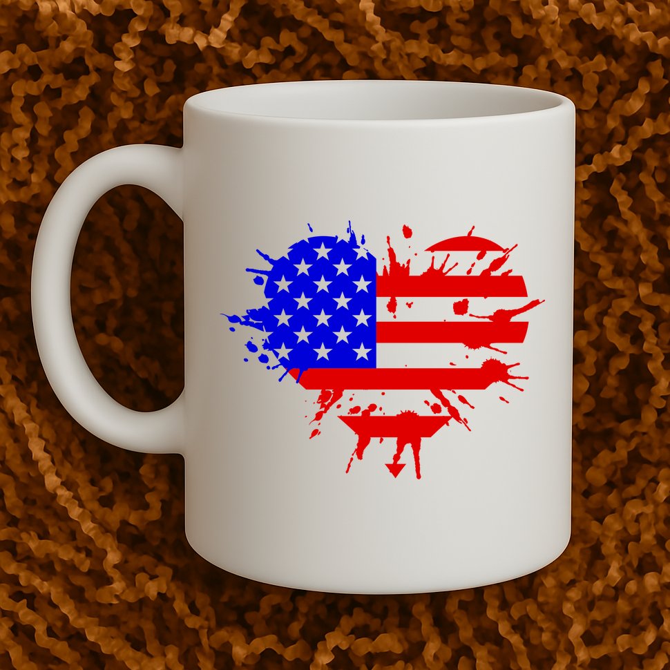 4th Of July USA Heart Mug