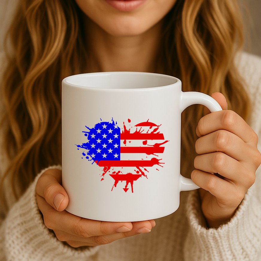 4th Of July USA Heart Mug