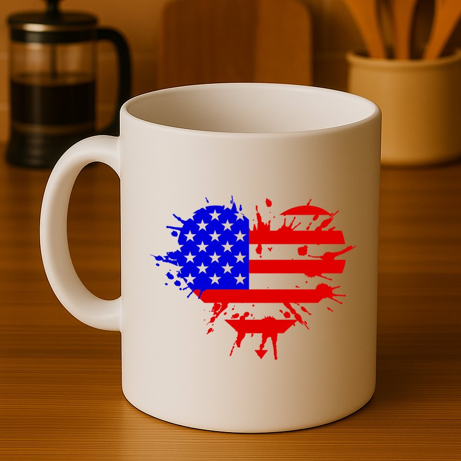 4th Of July USA Heart Mug