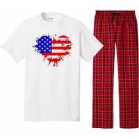 4th Of July USA Heart Pajama Set