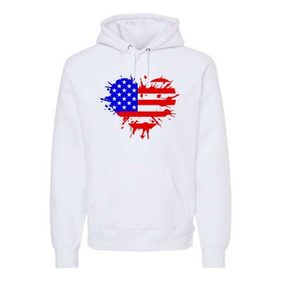 4th Of July USA Heart Premium Hoodie