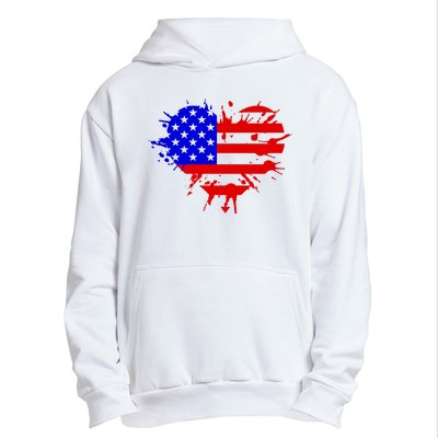 4th Of July USA Heart Urban Pullover Hoodie