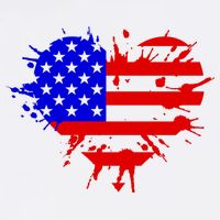 4th Of July USA Heart Youth Performance Sprint T-Shirt