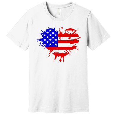 4th Of July USA Heart Premium T-Shirt