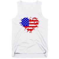 4th Of July USA Heart Tank Top