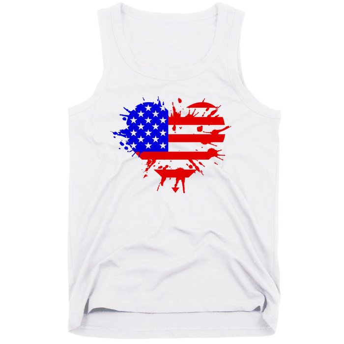 4th Of July USA Heart Tank Top