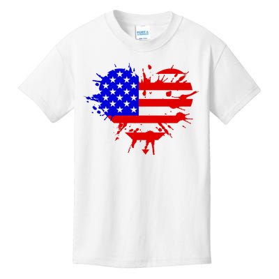 4th Of July USA Heart Kids T-Shirt