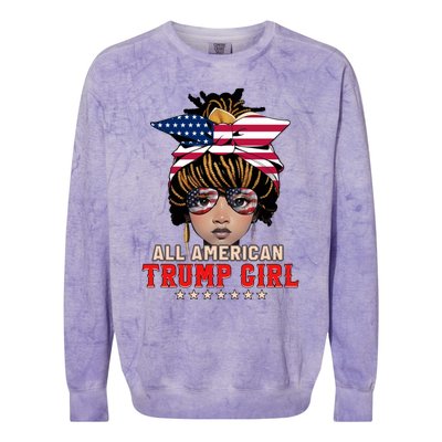 4th Of July All American Afro Trump Great Gift Colorblast Crewneck Sweatshirt