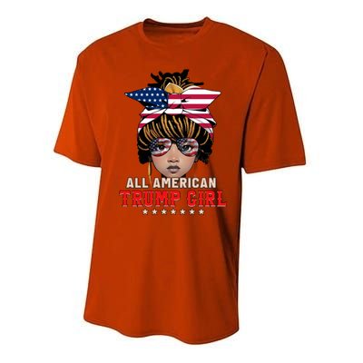 4th Of July All American Afro Trump Great Gift Performance Sprint T-Shirt