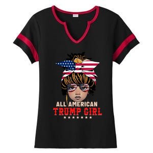 4th Of July All American Afro Trump Great Gift Ladies Halftime Notch Neck Tee