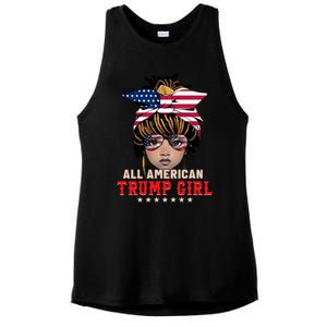 4th Of July All American Afro Trump Great Gift Ladies PosiCharge Tri-Blend Wicking Tank