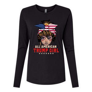 4th Of July All American Afro Trump Great Gift Womens Cotton Relaxed Long Sleeve T-Shirt