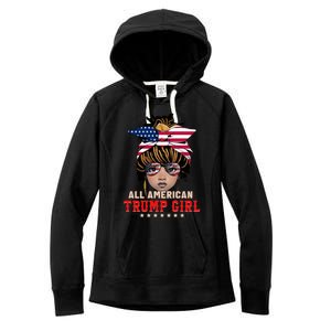 4th Of July All American Afro Trump Great Gift Women's Fleece Hoodie