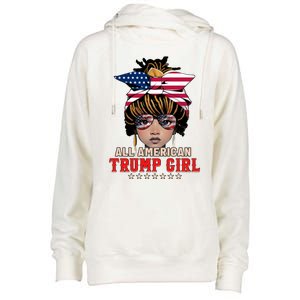 4th Of July All American Afro Trump Great Gift Womens Funnel Neck Pullover Hood