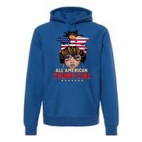 4th Of July All American Afro Trump Great Gift Premium Hoodie