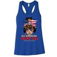 4th Of July All American Afro Trump Great Gift Women's Racerback Tank