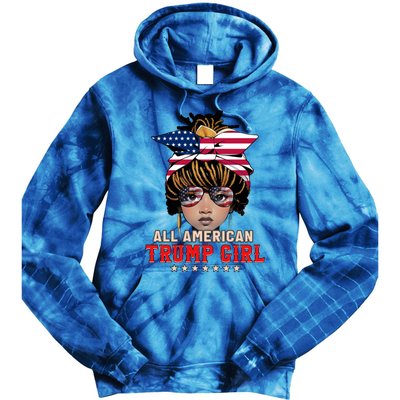 4th Of July All American Afro Trump Great Gift Tie Dye Hoodie