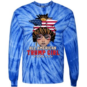 4th Of July All American Afro Trump Great Gift Tie-Dye Long Sleeve Shirt