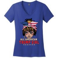 4th Of July All American Afro Trump Great Gift Women's V-Neck T-Shirt