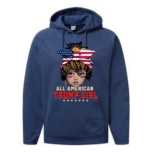 4th Of July All American Afro Trump Great Gift Performance Fleece Hoodie