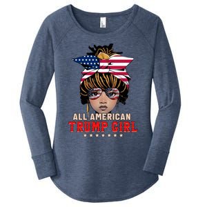 4th Of July All American Afro Trump Great Gift Women's Perfect Tri Tunic Long Sleeve Shirt