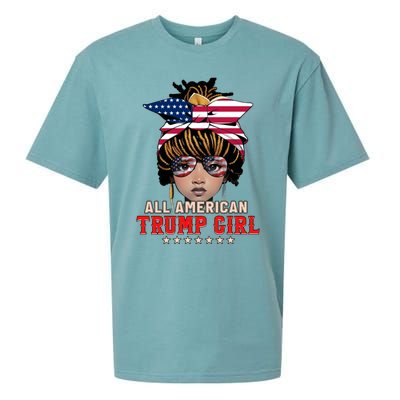 4th Of July All American Afro Trump Great Gift Sueded Cloud Jersey T-Shirt