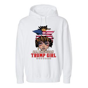 4th Of July All American Afro Trump Great Gift Garment-Dyed Fleece Hoodie