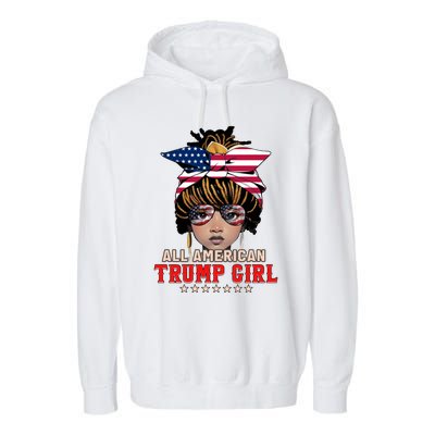 4th Of July All American Afro Trump Great Gift Garment-Dyed Fleece Hoodie