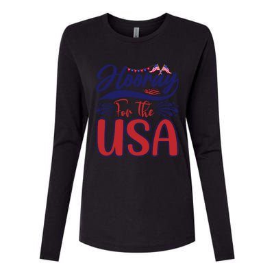 4th Of July Hooray For The Usa Patriotic Gift Womens Cotton Relaxed Long Sleeve T-Shirt