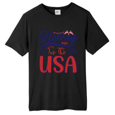 4th Of July Hooray For The Usa Patriotic Gift Tall Fusion ChromaSoft Performance T-Shirt