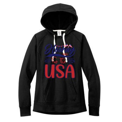 4th Of July Hooray For The Usa Patriotic Gift Women's Fleece Hoodie