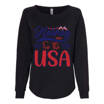 4th Of July Hooray For The Usa Patriotic Gift Womens California Wash Sweatshirt