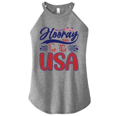 4th Of July Hooray For The Usa Patriotic Gift Women’s Perfect Tri Rocker Tank